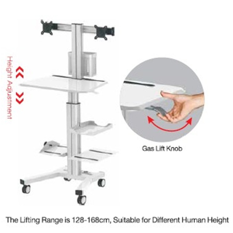 AVL-GAS-1602A Dual Monitor mount PC with Storage box ,CPU holder and ...