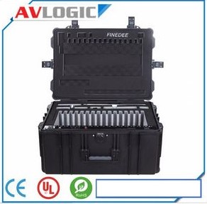 AV-LOGIC F2-16S + closed case charging function 16 BAY iPAD CHARGING STORAGE CASE WITH SYNC FUNCTION